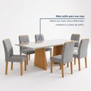 Ver mais imagens de Conjunto Sala de Jantar 6 Lugares Retangular Tampo Vidro MDF 160x80cm Mesa Lyra e Cadeiras Carol