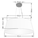 Ver imagem 2 de Lustre Pendente Cone Vivare Md-4072 Cúpula em Tecido 30/80x65cm - Bivolt - Rustico Bege - Bivolt