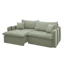 Ver imagem 2 de Sofá Cama Retrátil e Reclinável 3 Lugares Bouclé Verde Michigan 220cm Yescasa