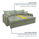 Ver imagem 5 de Sofá Cama Retrátil e Reclinável 3 Lugares Bouclé Verde Michigan 220cm Yescasa