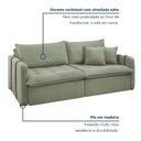 Ver imagem 4 de Sofá Cama Retrátil e Reclinável 3 Lugares Bouclé Verde Michigan 220cm Yescasa