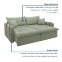 Ver imagem 7 de Sofá Cama Retrátil e Reclinável 3 Lugares Bouclé Verde Michigan 220cm Yescasa