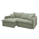 Ver imagem 2 de Sofá Cama Retrátil e Reclinável 3 Lugares Bouclé Verde Michigan 220cm Yescasa