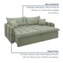 Ver imagem 7 de Sofá Cama Retrátil e Reclinável 3 Lugares Bouclé Verde Michigan 220cm Yescasa