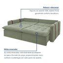 Ver mais imagens de Sofá Cama Retrátil e Reclinável 3 Lugares Bouclé Verde Michigan 220cm Yescasa