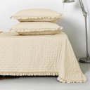Ver imagem 2 de Kit Cobre Leito Elegance Casal 3 Peças Microfibra 100% Poliéster Babado Palha Casa Scarpa