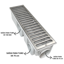 Ver imagem 5 de Ralo Linear Quintal 15x50 Inox com Tela Coletor Branco