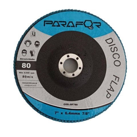 10 Discos Flap 7 X 7/8 X 6.4 grão 80