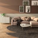 Ver imagem 1 de Kit para Sala de Estar Painel Ripado Buffet Mesa de Centro 2 Portas 1 Prateleira MDF 360cm Luna