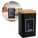 Ver imagem 6 de Kit 2 Porta Mantimento Espaço Café e Açúcar Tampa Bambu Luxo:Preto