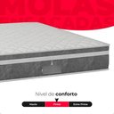 Ver mais imagens de Cama Box Baú Queen + Colchão Paris Molas Ensacadas Cinza Couro Branco/cinza