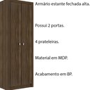 Ver imagem 3 de Armário Estante Alto para Escritório Home Office ME4105 MDP Nogal - Gran Belo