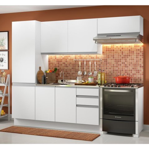 Cozinha Acordes Glamy Branco 100% MDF Madesa