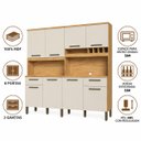 Ver imagem 4 de Cozinha Compacta 100% MDF 8 Portas 2 Gavetas Carbenet Prime Amendoa / Off White Ronipa
