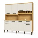 Ver imagem 2 de Cozinha Compacta 100% MDF 8 Portas 2 Gavetas Carbenet Prime Amendoa / Off White Ronipa