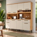 Ver imagem 6 de Cozinha Compacta 100% MDF 8 Portas 2 Gavetas Carbenet Prime Amendoa / Off White Ronipa