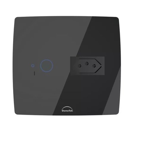 Interruptor Wifi Touch 1 Botão + Tomada 20a 4x4 Inteligente Preto Dometek Diamond 4x4