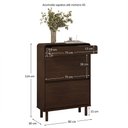 Ver imagem 5 de Sapateira Alta Vertical 18 Pares de Madeira Organizadora Imbuia Nael Idimex