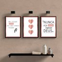 Ver imagem 2 de Kit 3 Quadros Frases Questão De Fé 45x34cm:Madeira preta