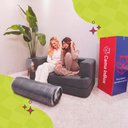 Ver imagem 7 de Sofá Cama Muna 1,88m Xpand Tech Tecido Bouclê Cinza Escuro Cama Inbox