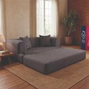 Ver imagem 5 de Sofá Cama Muna 1,88m Xpand Tech Tecido Bouclê Cinza Escuro Cama Inbox