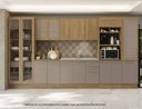 Ver imagem 1 de Armário de Cozinha Modulada Completa Reta 8 Peças 4,00m 190 Botanic Kappesberg - Nogueira/Fendi