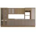 Ver imagem 1 de Armário de Cozinha Modulada Completa Reta 8 Peças 4,00m 190 Botanic Kappesberg - Nogueira/fendi