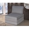 Puff Vira Cama Dobrável Multiuso 3 Em 1 Quarto Sala Suede - Cinza - 1
