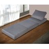Puff Vira Cama Dobrável Multiuso 3 Em 1 Quarto Sala Suede - Cinza - 2