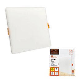 Painel Plafon Led Borda Infinita Black + Decker Quadrado 24W Branco Frio - 4
