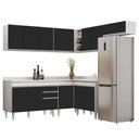 Ver imagem 1 de Armário de Cozinha Modulado de Canto 7 Peças Cp20 Balcão com Tampo Branco/preto - Lumil Lumil Móveis