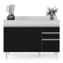 Ver imagem 7 de Armário de Cozinha Modulado de Canto 7 Peças Cp20 Balcão com Tampo Branco/preto - Lumil Lumil Móveis