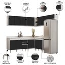 Ver imagem 3 de Armário de Cozinha Modulado de Canto 7 Peças Cp20 Balcão com Tampo Branco/preto - Lumil Lumil Móveis