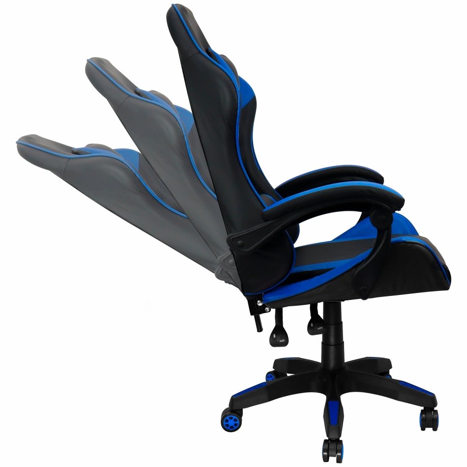 Cadeira Gamer Couro Giratória Tr-max - Azul - 4