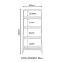 Ver imagem 5 de Estante Escada para Livros com 4 Prateleiras Madesa
