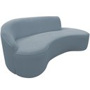 Ver imagem 1 de Sofá Curvo 2 Lugares 150cm Eron Braço Direito Bouclé Azul Claro - Nexta Casa