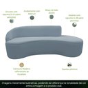 Ver imagem 3 de Sofá Curvo 2 Lugares 150cm Eron Braço Direito Bouclé Azul Claro - Nexta Casa