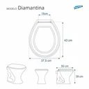 Ver imagem 2 de Assento Sanitario Poliester Antibacteriano Diamantina Branco Para Vaso Icasa