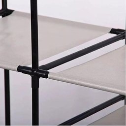 Arara Guarda Roupas Dobravel com Cabideiro 6 Prateleiras Closet Sapateira Organizador - 7