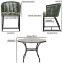 Ver imagem 2 de Mesa com 6 Cadeiras de Jantar Roma 120cm e Noronha em Alumínio Preto Corda Náutica Estofado 5 Trama
