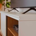 Ver imagem 6 de Rack Bancada Otawa Tv até 60 Polegadas Pés de Madeira Maciça Off White Matte/freijo