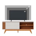 Ver imagem 3 de Rack Bancada Otawa Tv até 60 Polegadas Pés de Madeira Maciça Off White Matte/freijo