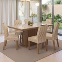 Ver imagem 1 de Conjunto Sala de Jantar Tampo de Vidro 6 Cadeiras Rustic/Crema/Imperial Colmar Madesa