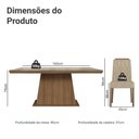 Ver imagem 3 de Conjunto Sala de Jantar Tampo de Vidro 6 Cadeiras Rustic/Crema/Imperial Colmar Madesa