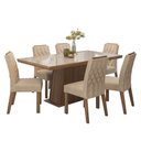 Ver imagem 2 de Conjunto Sala de Jantar Tampo de Vidro 6 Cadeiras Rustic/Crema/Imperial Colmar Madesa