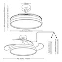 Ver imagem 4 de Ventilador de Teto Retrátil LED Silencioso 96W 50cm Branco Bivolt
