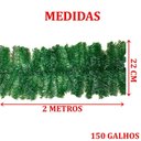 Ver imagem 2 de Festão Aramado Verde Decoração Natal com 2 Metros 150 Galhos