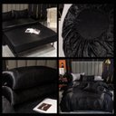 Ver imagem 2 de Jogo Cama Casal Super King Cetim Toque de Seda 7 Peças Preto