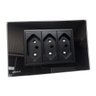 Tomada Livolo 3 Entradas Acabamento Em Vidro Temperado - Preto – LMS-VL-C9-C3CBR1-12 - 3