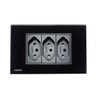 Tomada Livolo 3 Entradas Acabamento Em Vidro Temperado - Preto – LMS-VL-C9-C3CBR1-12 - 1